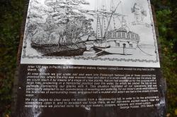 Pickersgill Harbour; Captain Cook Information Board: Details about Captain Cook and his ship 